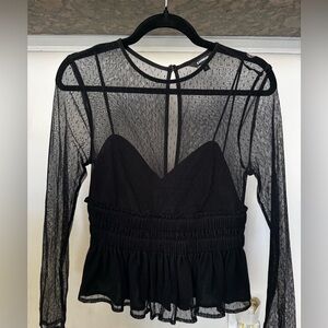 Express Black Sheer Blouse